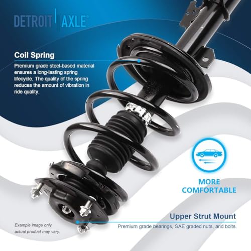 Image of Detroit Axle - AWD Front Steering Knuckles & Hub Bearings Struts Rear Shock Absorbers Replacement for 2007-2010 Toyota Sienna