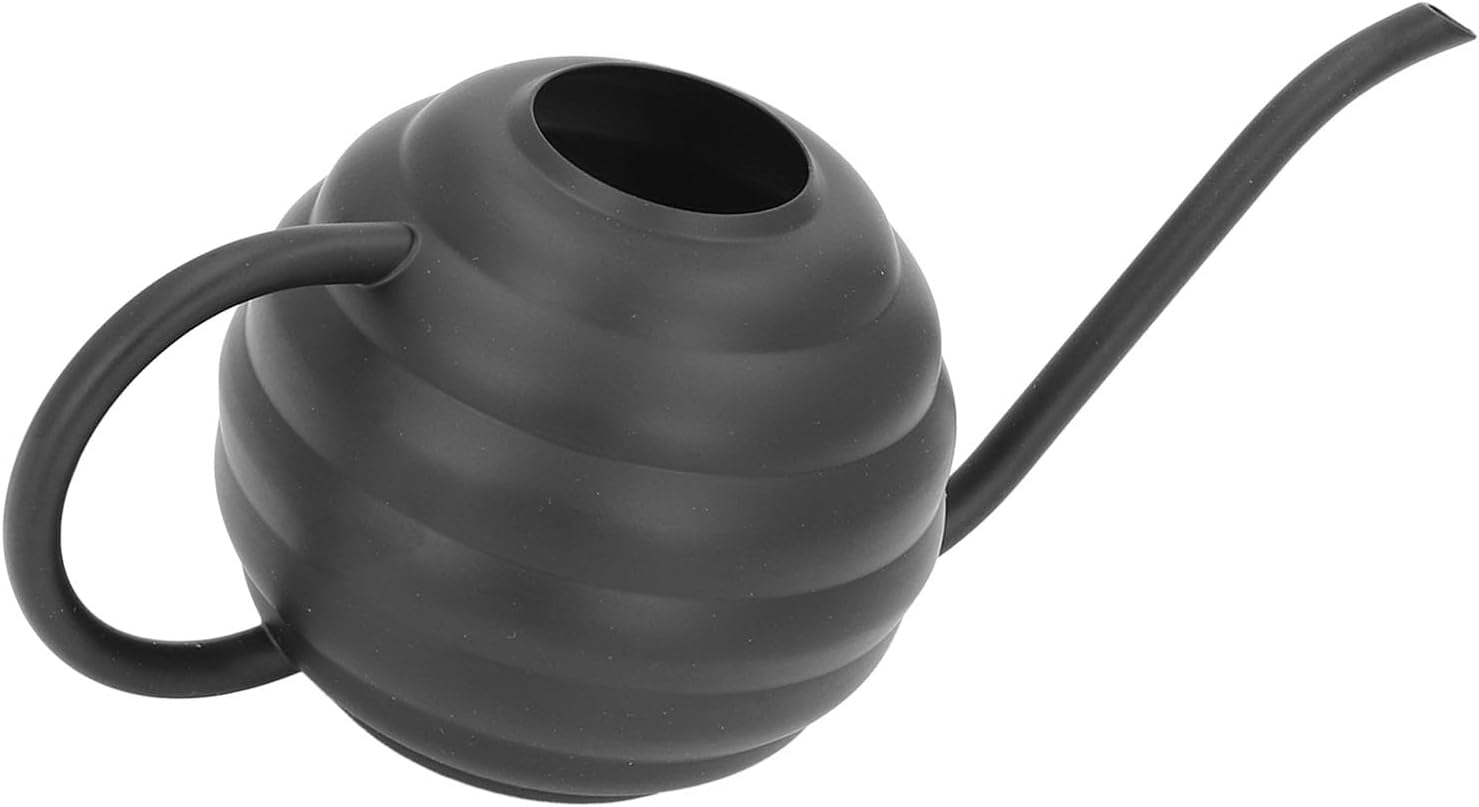 Watering Can for Indoor Plants, Stainless Steel LaborSaving Watering Can, Ergonomic Long Spout, Portable for Gardening (Black)
