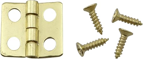 JCBIZ Mini bisagras 30 piezas de latón dorado diminuto metal retro bisagra con 120 tornillos de 0079 x 0315in para joyero caja de madera en