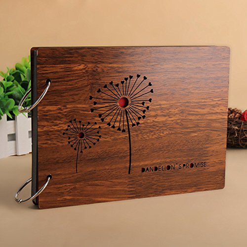 Sehaz Artworks Dandelion Scrapbook Photo Albums for 4x6 Photos for Baby Birthdays, Couples Husband Wife Wedding (26 cm X 16 cm X 4 cm, Brown) 1