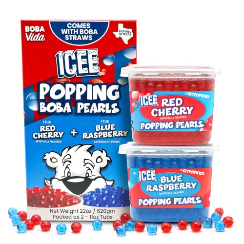 BOBAVida ICEE Popping Boba Tubs Variety Pack, Red...