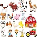 36 Funny Farm Animals Window Decoration Anti Collision Decals, Prevent Bird Strikes PET Sticker for Glass Window Door Baby Room Pig, Horse, Dog, Cat, Cow, Classroom, Nursery
