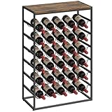 HOMCOM Casier à Bouteilles pour 30 Bouteilles, étagère à vin avec 6 Niveaux avec Plateau Effet Bois, Style Industriel, casier à vin en métal, pour Cave, Bars, sous-sols, 59x30x88,5cm, Brun Rustique