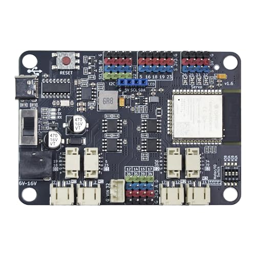 Maker-ESP32 Pro Board, 3A High-Current Motor Driver (4 Encoder or 4 DC/4 Servo), USB-C, 2.4GHz WiFi & Bluetooth, ESP32-WROOM-32E Microcontroller for Robotics Smart Cars STEM DIY