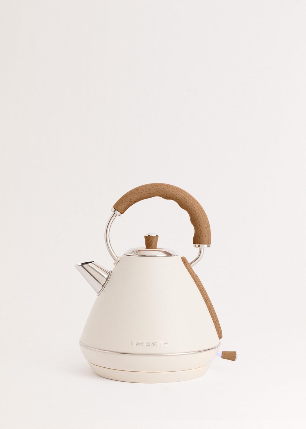 CREATE/KETTLE RETRO L/Bollitore elettrico bianco sporco/Ebollizione rapida, capacità 1,7 l, spegnimento automatico, autospegnimento, indicatore livello dell’acqua, Ø19 cm, 2200 W