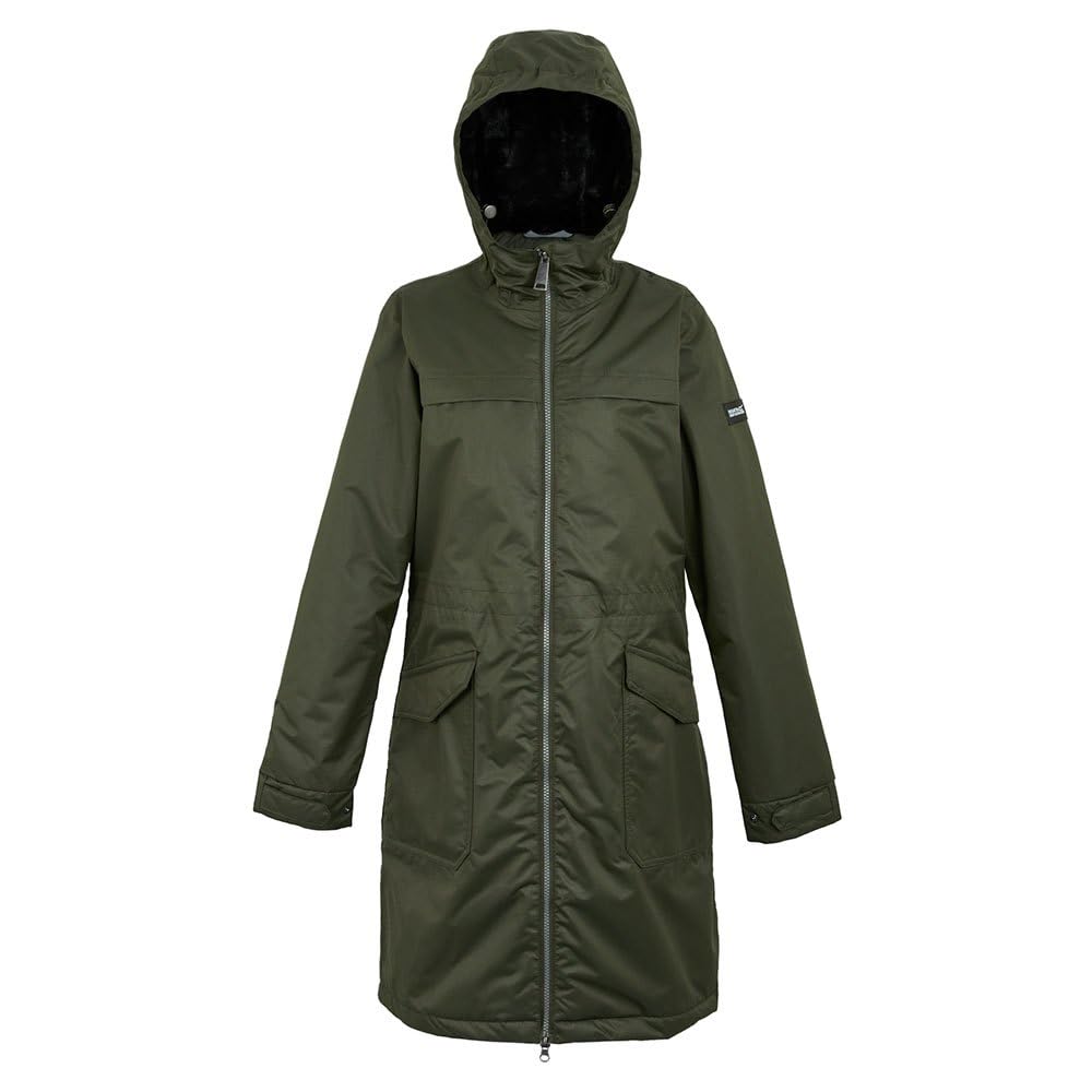 Regatta Damska kurtka wodoodporna Romine II - ciemny khaki/czarny - 14