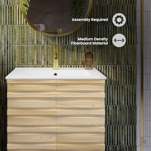 Image of Swiss Madison Cascade 24 inch Bathroom Vanity in Natural Oak