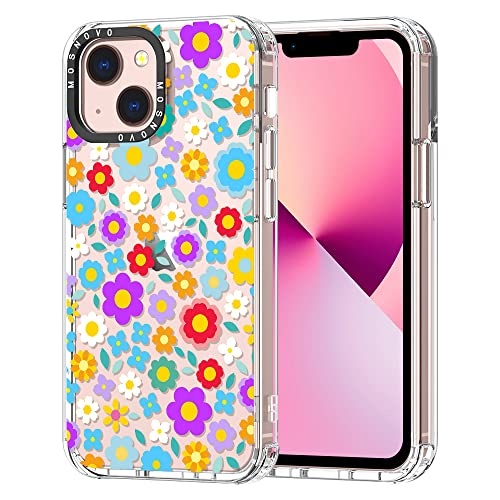 Mosnovo Compatible With Iphone 13 Case, Summer Retro Flower Floral [ Buffertech?Impact ] Shockproof Protective Transparent Tpu Bumper Clear Phone Case Cover Designed For Iphone 13 6.1" #TOP10