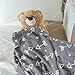 BORITAR Baby Blanket Super Soft Minky with Double Layer Dotted Backing, Little Grey Arrows Printed 30 x 40 Inch, Receiving Blankets