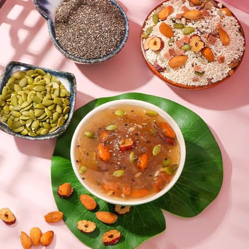 Lotus Root Powder Soup Mix, Instant Chinese Asian Cuisine, Instant Breakfast,Chia Seeds, Osmanthus, Nuts,Chinese Cereal