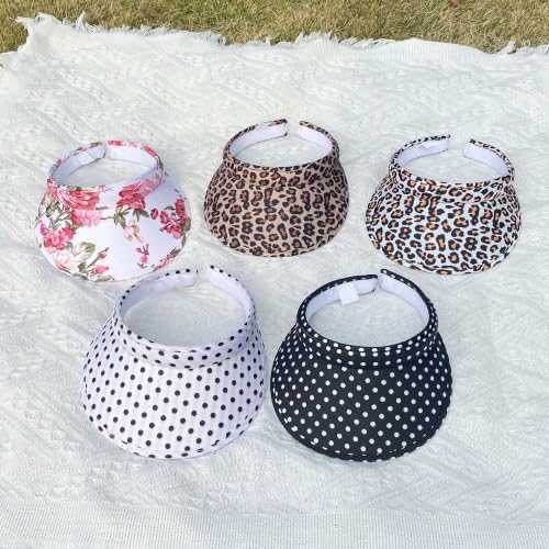 Image of 2 Pack Sun Visor Hats Women Men Clip On Wide Brim Visors Hat Outdoor Sports Golf Beach Travel Tennis Caps