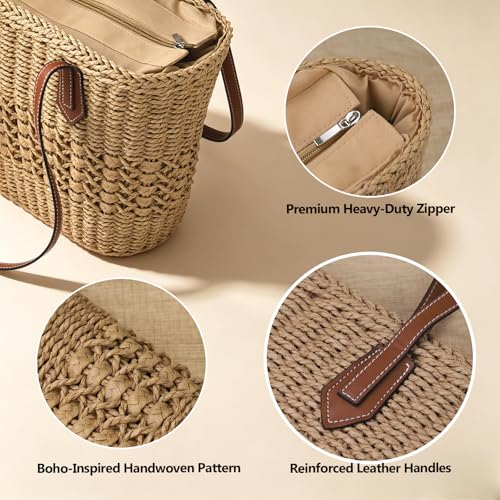 OKoriensuntek Woven Straw Tote Bag