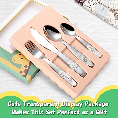 Kids Silverware Set Toddler Utensils 18/8 Stainless Steel 4Pcs Fork Spoon And Knife Cutlery Child Flatware For Age 3+ #TOP5
