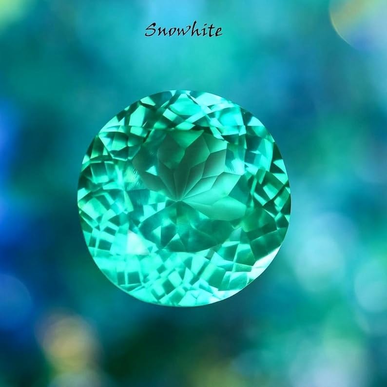 76 Ct Natural Round Cut Sea Blue Tourmaline Loose Gemstone for Jewellery Making - 23x23x15 MM