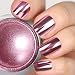 PrettyDiva Rose Gold Chrome Nail Powder Mirror Effect Glitter Nail Powder Manicure Pigments (Rose Gold)