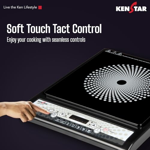 Image of Kenstar 1400 W Induction Cooktop Push Button (Black, IGNIS 14 1400 W)