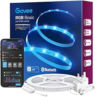 Govee LED Lights 5m, Bluetooth LED Strip Light App Control, 64 Scene Modes and Music Sync, for Bedroom, Party, DIY Home Decoration