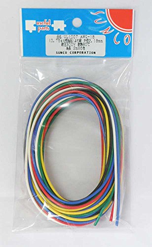 サンコー電商 UL1007 耐熱ビニル絶縁電線 黒白赤黄緑青 各2m AWG18 2m <6色> UL1007 AWG18 2m X 6色 サンコー電商 UL1007 耐熱ビニル絶縁電線 黒白赤黄緑青 各2m AWG18 2m <6色> UL1007 AWG18 2m X 6色