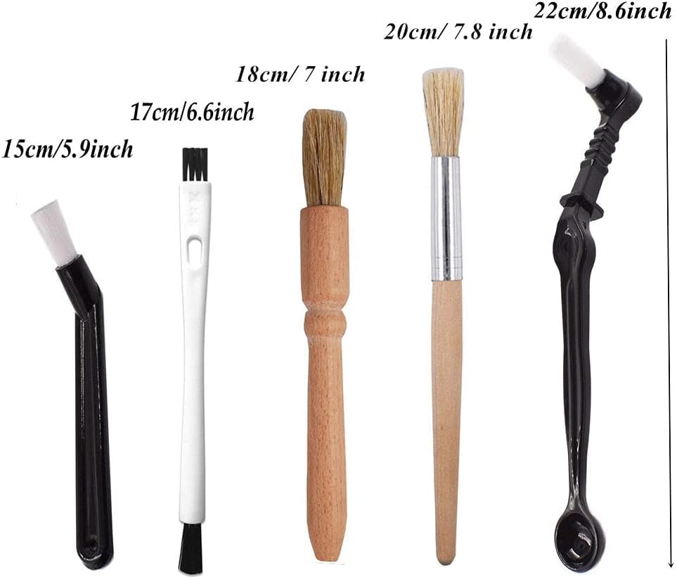 Image of THW Pack of 5 Coffee Brush, Coffee Grinder Cleaning Brush, Espresso Cleaning Brush, Coffee Tool Cleaning Brush, Used for Cleaning Coffee Machines in Kitchens and Cafes