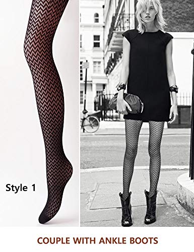 VERO MONTE Women Patterned Fishnet Tights Black Fishnets Net Stockings Pantyhose2