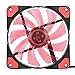 Byged Ventilateur de Refroidissement à LED, 12cm 120mm 15 LEDs Ultra Silent 3pin 4pin PC CPU Case Cooler Cooling Fan(Rouge)