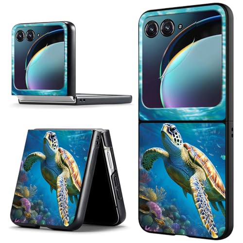 ACWDMKH for Motorola Razr 2025 Case,for Moto Razr 60 Phone Case Cute Slim Hard PC Ultra-Thin Anti-Scratches Shockproof Protective Phone Cover,Tropical Sea Turtle