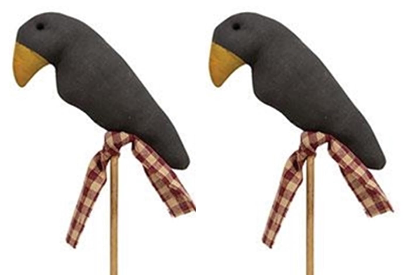HAPPY DEALS ~ Primitive Crow Poke | 2 Pc Set | 12 Inches Vase Filler Black Crow Rustic Halloween Fall Display