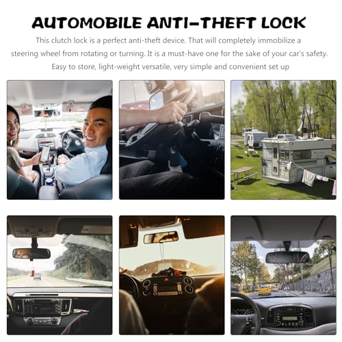 Garneck Dispositivo antifurto com trava de chave de aço para carros, caminhões, pedal de embreagem,