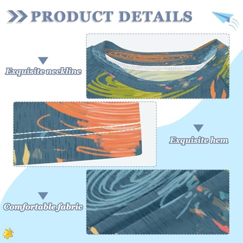 Boys Short Sleeve T-Shirts Red Tornado Hand Draw Rashguard Kids Swim Shirts Sun UPF 50+3