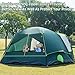 JELUCAMP 6/8 Person Large Waterproof Family Tents for Camping, Screened Camping Tent with Screen Porch, Bug-Free Relaxation & Easy Setup, Includes Rainfly & Carry Bag, Dark Green