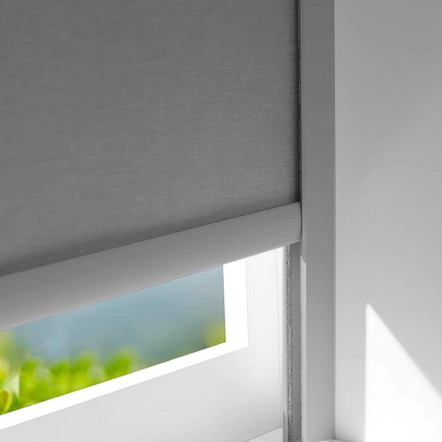 JvFbjLF U-shaped Aluminium Light-blocking Strip, Designed Specifically For Roller Blinds(Gray 2pcs,75cm/29.5inch)