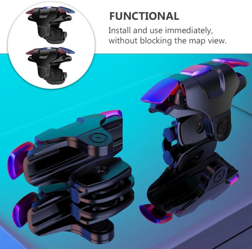 Metal Mobile Gaming Triggers, Zinc Alloy L1R1 Game Controller for /, High Mechanical Phone Triggers for 4-Finger Operation, Fits All