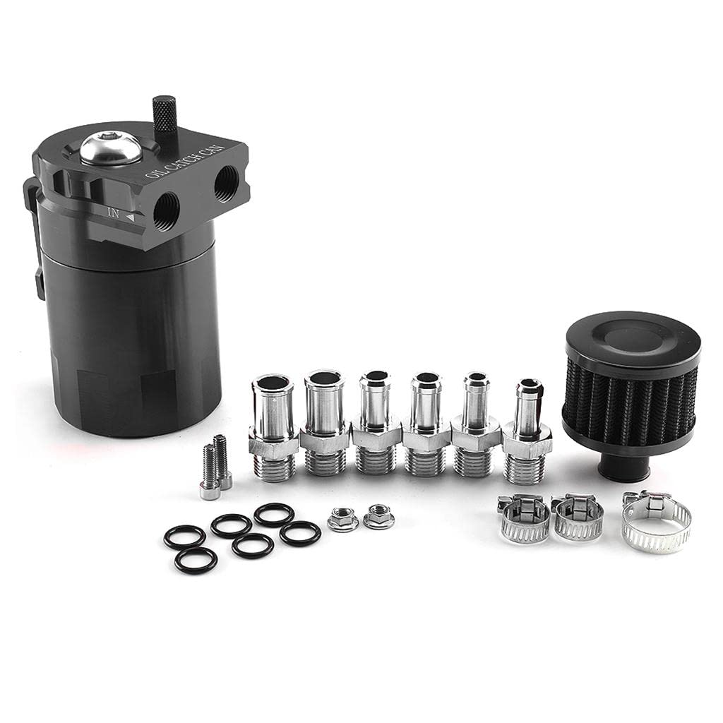 Lata de Aceite Universal de 300 Ml, Depósito de Suministro de para Motor, Kit de Filtro de Ventilación del Motor, Piezas de Coche, Línea de C, Negro con Filtro