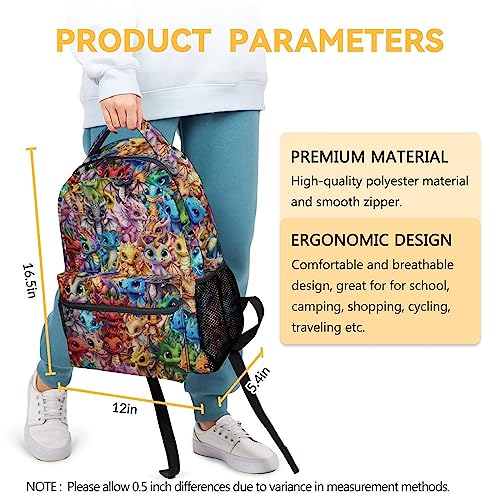 Dragon Backpack, 17 Inch Cute Kids Backpack for Primary School, Colorful Large Capacity Bookbag for Girls, Boys3
