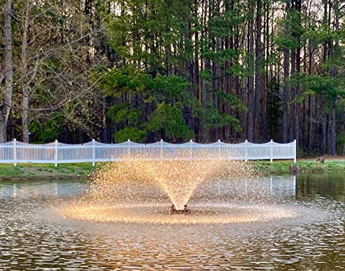 Power House Aeration Aerating Fountain | F500F Energy Efficient Aerating Water Fountain For Ponds & Lake, 1/2Hp With Power Cord, 115V | Bearon Aquatics (100 Feet Power Cord) #TOP4
