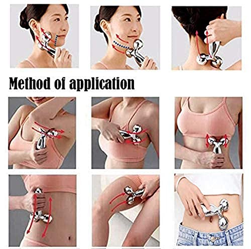 MeeTo 3D Manual Roller Massager Body Massager 360 Rotate Roller Face Body Massager Skin Lifting Wrinkle Remover & Facial Massage Relaxation & Skin Tightening Tool UniSex (Silver), Non Electric MeeTo 3D Manual Roller Massager Body Massager 360 Rotate Roller Face Body Massager Skin Lifting Wrinkle Remover & Facial Massage Relaxation & Skin Tightening Tool UniSex (Silver), Non Electric
