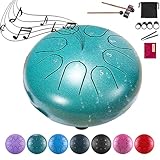 Rain Drum for Outside Garden, 8 Note 6 Inch Steel Tongue Drum, Chakra Drum for Rain Music Chime, Musical Instruments When It Rains, Meditation Accessories for Camping, Meditation, Yoga, Education(6mal