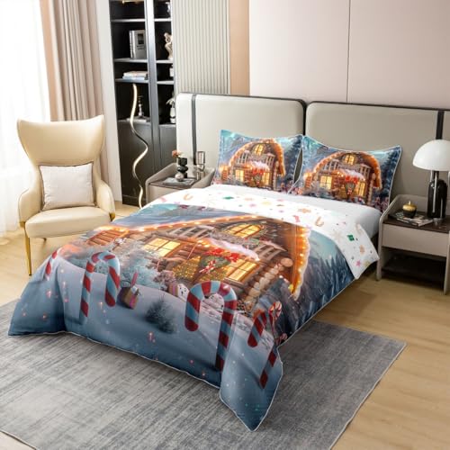 Flocons de neige chaud réversible noir linge de lit coton 240x260 - 4