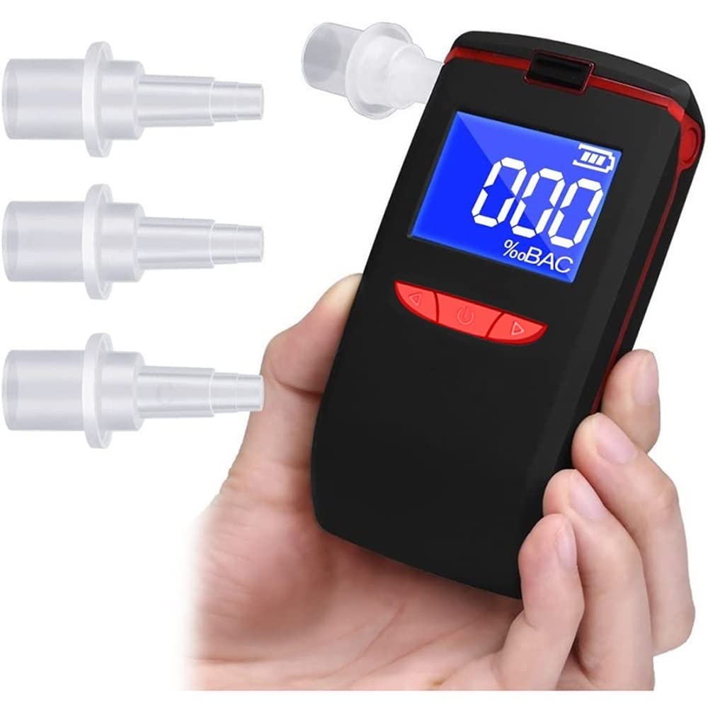 Profesjonalny alkomat Tester alkoholu Cyfrowy wyświetlacz LCD Automatyczne wyłączanie Alarm dźwiękowy z ustnikami 4 dla kierowców lub użytku domowego