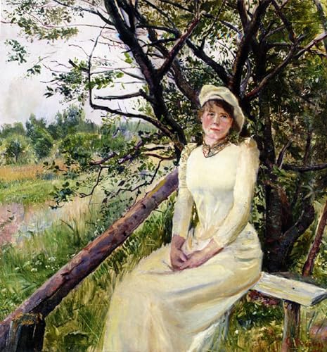 Ung Kvinne Pa En Benk Christian Krohg Moderne Art Murale Poster 60x90cm