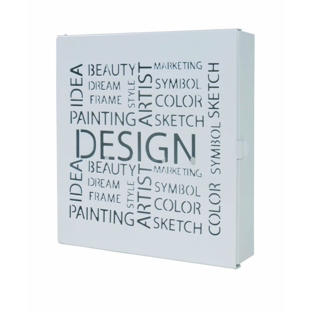 HAKU Möbel Caja de Llaves Blanco, Blanco, Metal, Metal - Dim.: AN 22 cm x AL 24 cm x P 5 cm, Estilo: Moderno