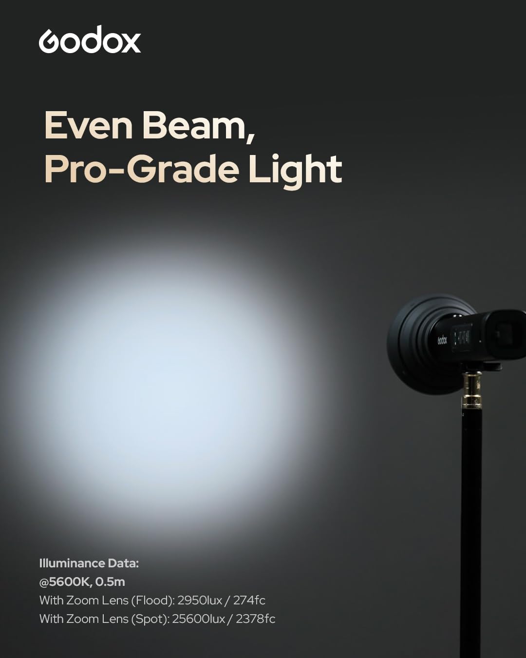 Godox FL15Bi Luce Video LED Bicolore Portatile, 2800K-6500K, 25600 Lux @0.5m, CRI 97 TLCI 98, Batteria Integrata 4750mAh, USB-C, 11 Effetti FX, Controllo App, IP54 per Video Ritratto Content Creation
