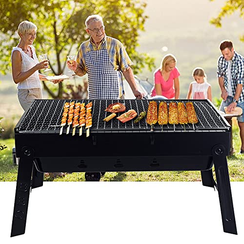 Holzkohlegrill Picknickgrill Edelstahl Kleiner Grill Portable Campinggrill Barbecue Grill Outdoor Abnehmbare BBQ Grills für Picknick Garten Terrasse Camping Reisen(35 x 27 x 20 cm) Cover