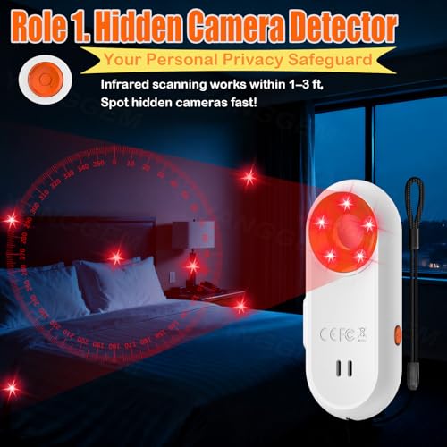 YANGGEM 3-in-1 Travel Safety Alarm - Hotel Safety Devices with Hidden Camera Detector & Door Alarms When Opened & Self Defense Personal Safety Alarm, Portable Multifunctional Travel Safe Essentials — view 2
