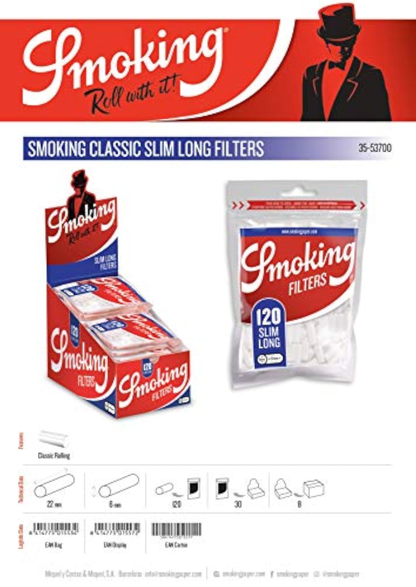 Pure Hemp King Size Rolling Paper & Classic Slim Filter Set