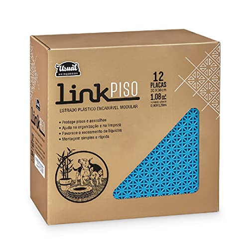 Estrado Plástico Encaixável Modular - Link Piso - Preto(1,08 M2) - Caixa com 12 placas