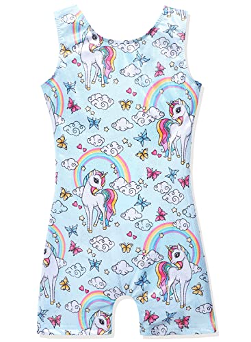 Image of HOZIY Gymnastics Leotards for Girls Unicorn Aurora Rainbow Mermaid Dinosaur Cupcake Sparkle Biketard Toddlers Kids Children