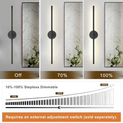 Image of Matte Black Bathroom Light Fixtures Over Mirror 24 Inch, 18W 360 Rotatable Dimmable 4000K Led Vanity Light Bar, Modern Bathroom Vanity Lights Above Mirror, Led Bathroom Lighting