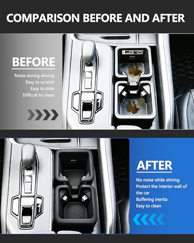 Image of Cup Holder Inserts for 2024-2026 Lexus TX (TX350 TX500h TX550h+), Silicone Non-Slip Cup Holder Coaster Liner, Anti-Spill & Noise Reduction, Easy Clean Car Interior Accessories