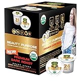 SOLLO Collagen Coffee Pods, Beauty Purpose with Biotin, B Vitamins & Aloe Vera - Healthy Hair, Skin & Nails Compatible With 2.0 K-Cup Keurig Brewers, 24 Count